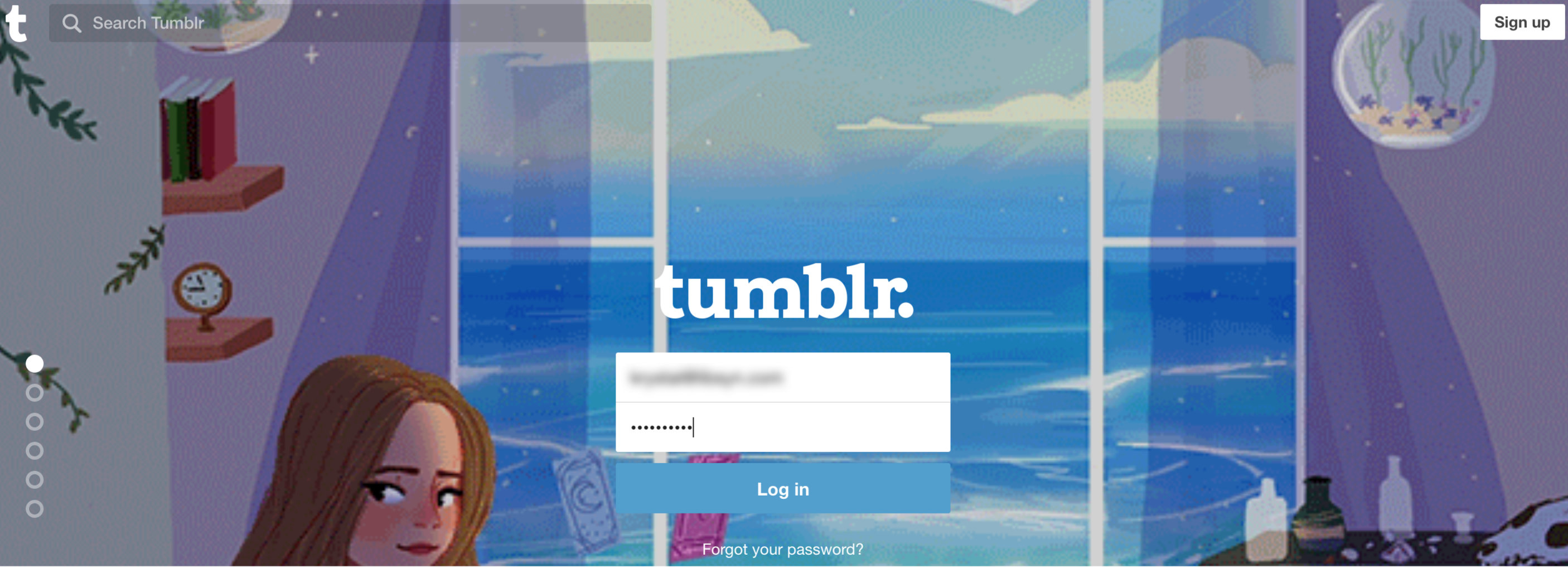 Log in, Tumblr