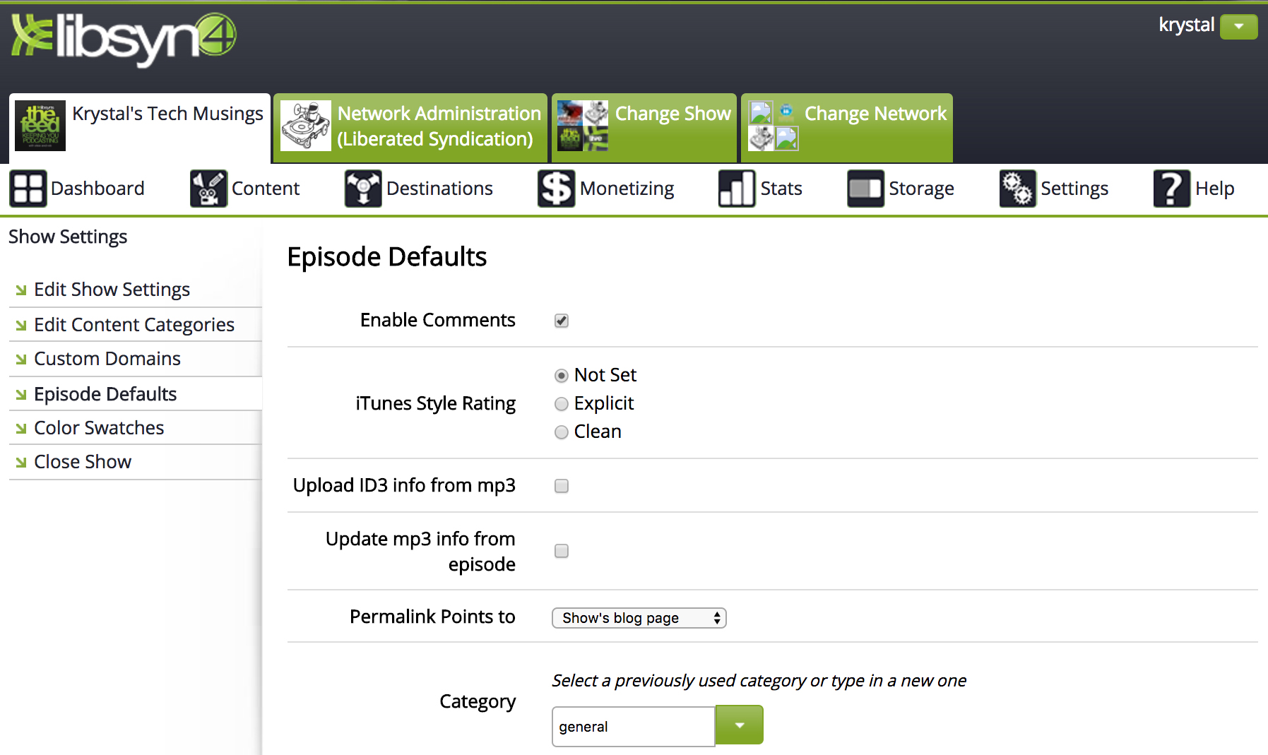 setting defaults in xm8